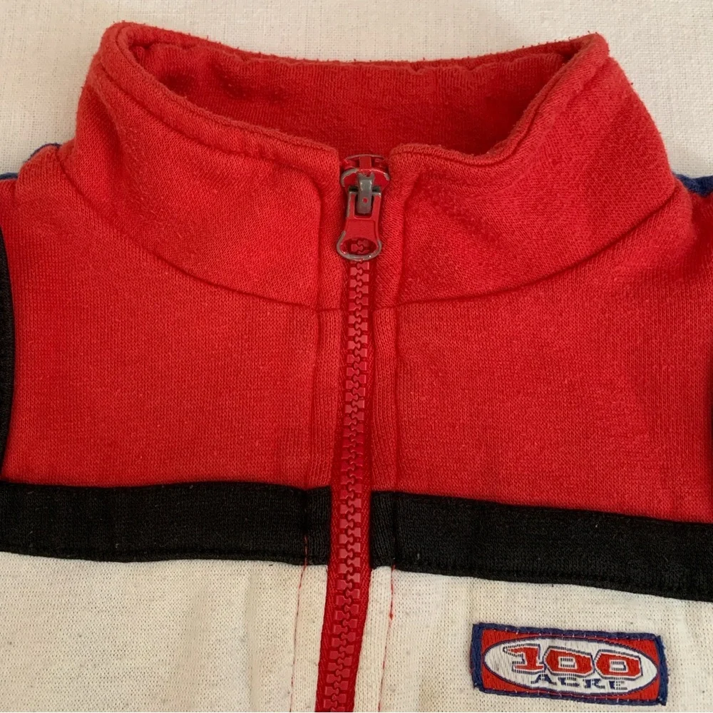 Disney Vintage Pooh Embroidered Tigger Tiggerific Blue, Red Zip-Up Boys Vest 4T